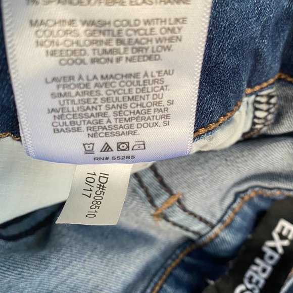 Express shortie high rise waist distressed shorts sz 00 roll cuff - Picture 5 of 8